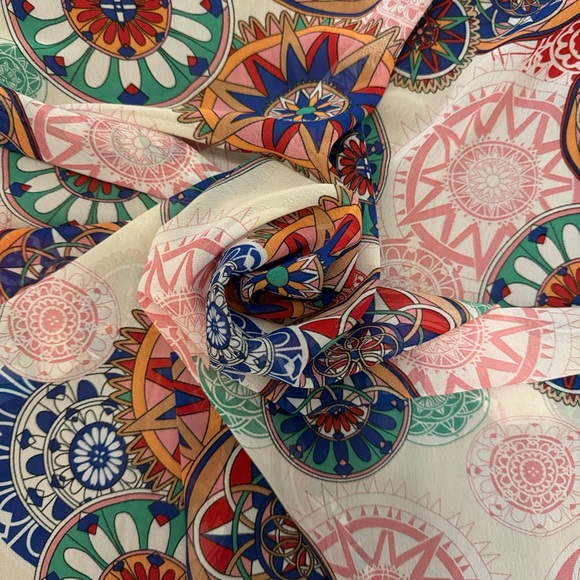 Chiffon Scarf/Wrap/Belt/Accessory Kaleidoscope Print - Picture 9 of 10